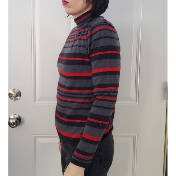 Pendleton Merino Wool Black, Red, and Gray Turtleneck - Picture 2 of 4